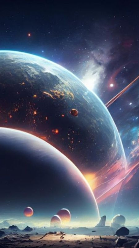 Ảnh màn hình điện thoại về dải ngân hà lấp lánh trên bầu trời đêm