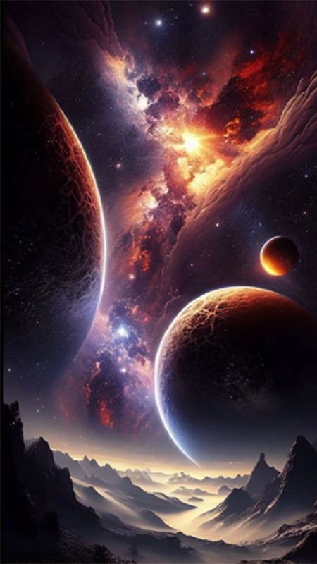 Ảnh màn hình điện thoại về sao và bụi vũ trụ