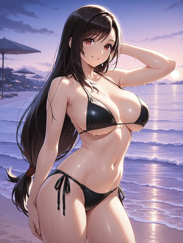 Ánh mắt sâu thẳm cùng nét mặt sắc sảo của Tifa