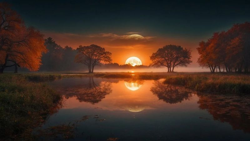 Ảnh mặt trăng đêm thu trên bầu trời