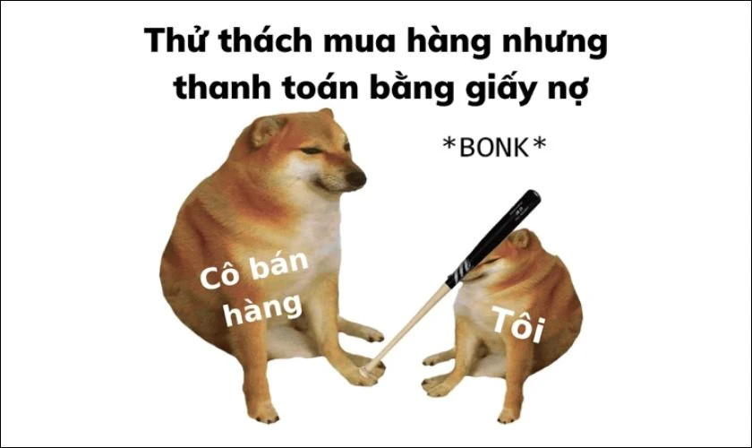 Ảnh meme chó Pug với khuôn mặt nhăn nhó