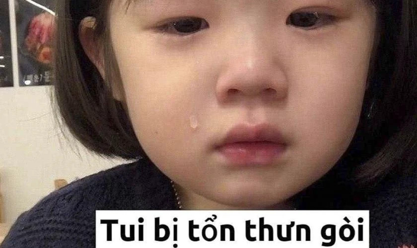 Ảnh meme nhân vật hoạt hình đang suy tư buồn bã