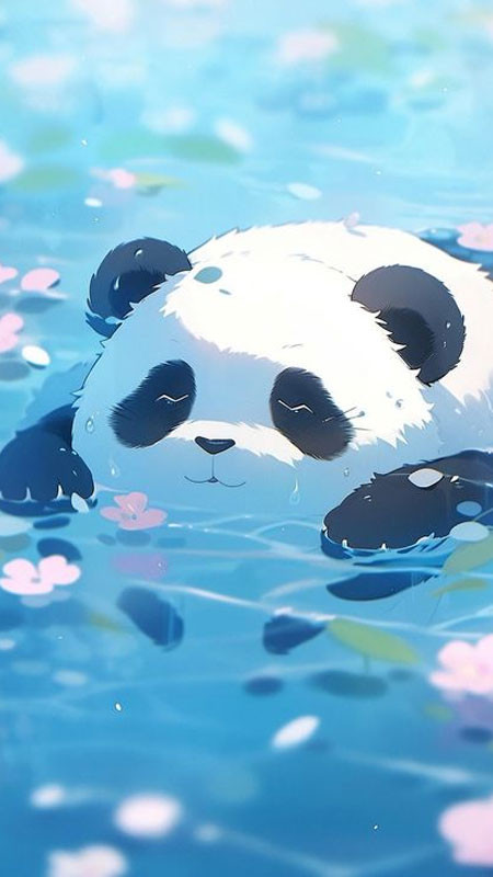 Ảnh minh họa gấu trúc ôm trái tim đáng yêu