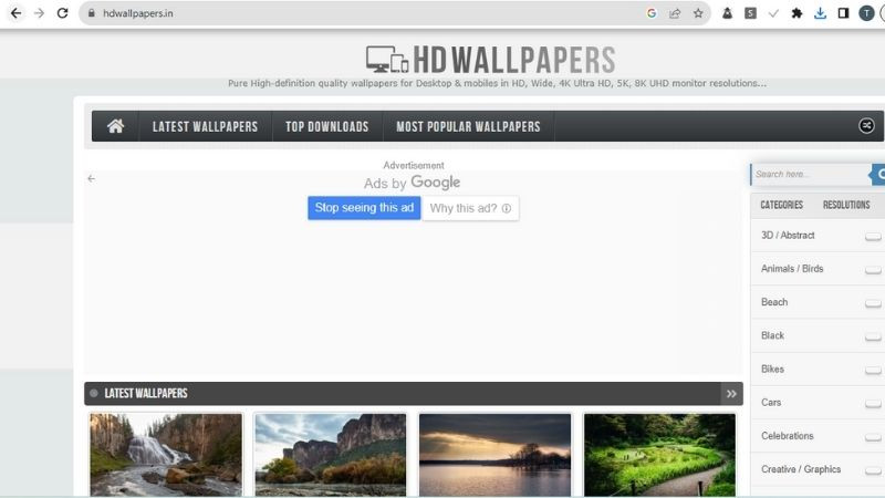 Ảnh minh họa giao diện tìm kiếm hình nền Phật trên HD Wallpapers
