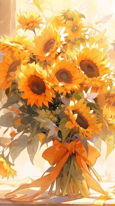 Ảnh minh họa hoa hướng dương trong truyện tranh anime