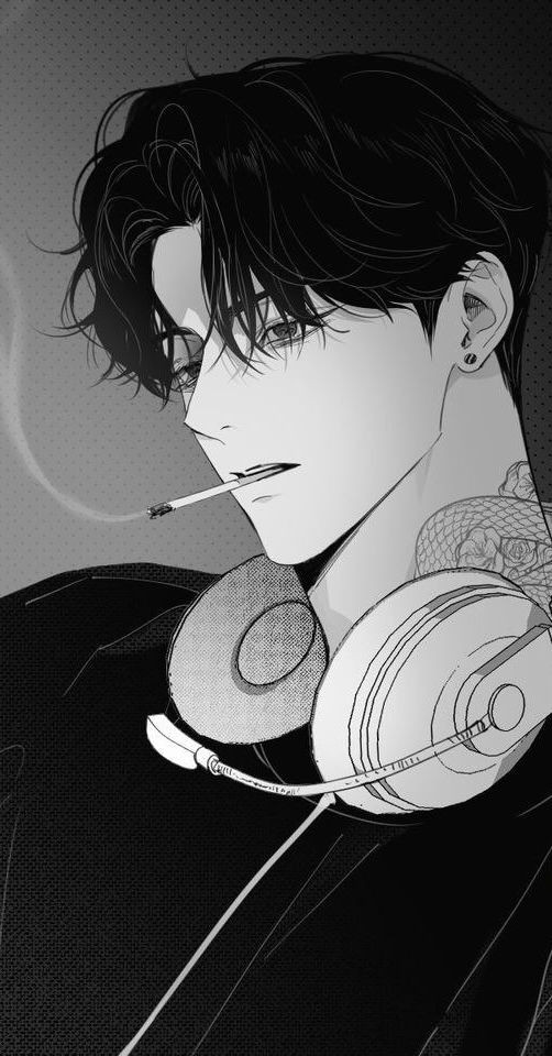 Tuyển Tập Ảnh Anime Đen Trắng Tuyệt Đẹp Ảnh nam anime đen trắng hút thuốc chất