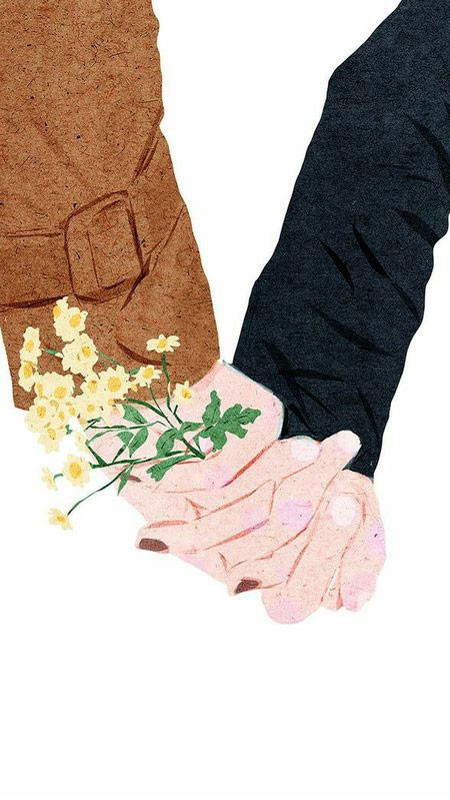 Ảnh nắm tay anime với bối cảnh bầu trời sao đêm lãng mạn