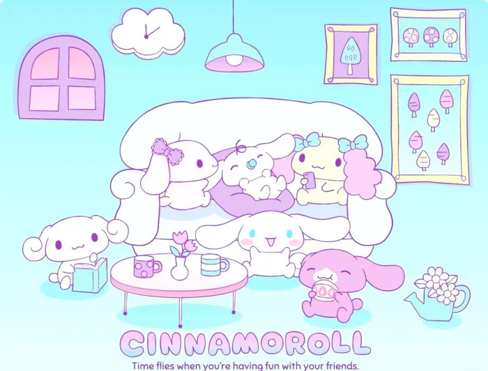 Ảnh nền Cinnamoroll chibi ngọt ngào cho điện thoại hoặc máy tính