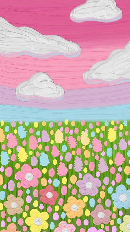 Ảnh nền cute chủ đề sơn mài, tái hiện vẻ đẹp thiên nhiên ngọt ngào