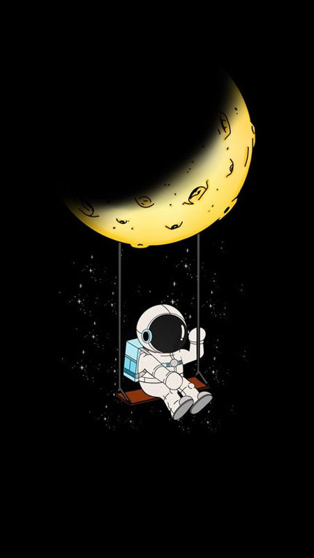 Ảnh nền cute nghệ thuật vẽ về không gian đầy màu sắc