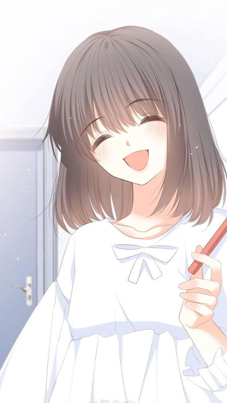 Ảnh nền cute phong cách anime, nhân vật nữ dễ thương