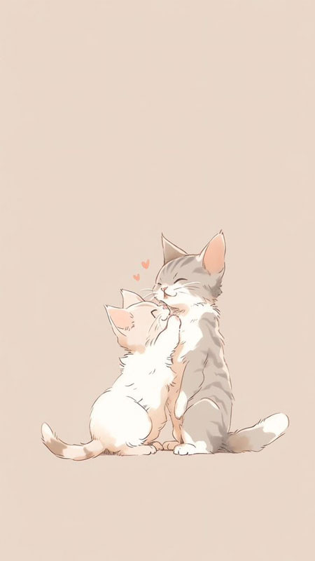 Ảnh nền cute phong cách vẽ khác về mèo con