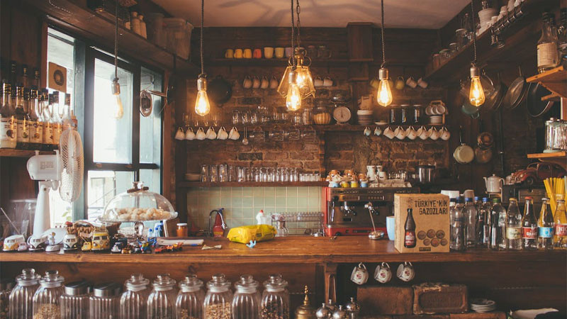 Ảnh nền đẹp bàn làm việc với cà phê