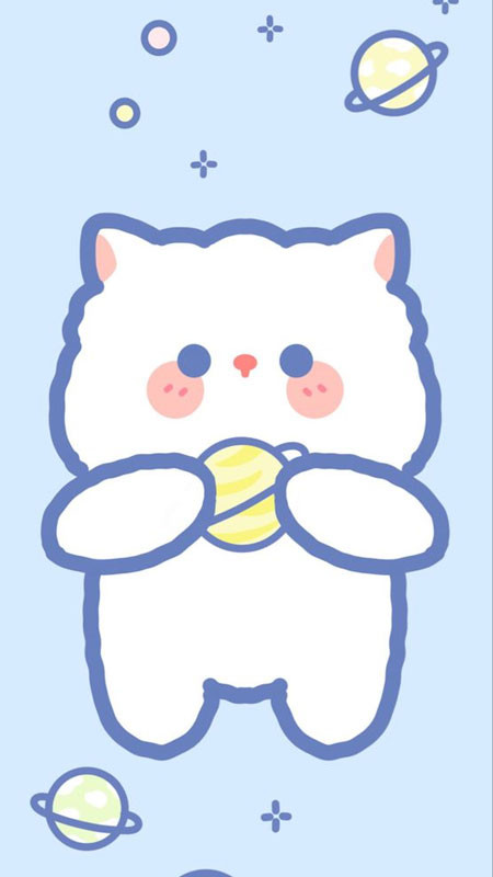 Ảnh nền điện thoại cute hình chú thỏ màu xanh