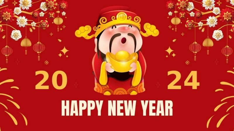 Ảnh nền Thần Tài với vầng sáng rực rỡ và đĩnh vàng