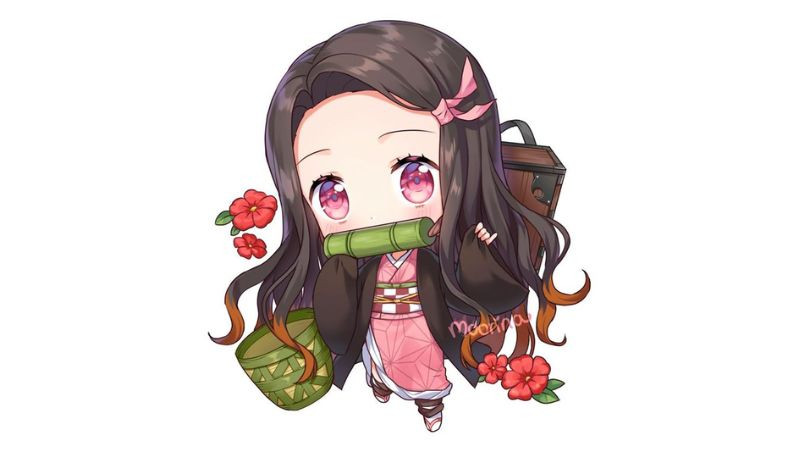 Ảnh Nezuko Kamado trong hình dáng trưởng thành, cơ bắp cuồn cuộn