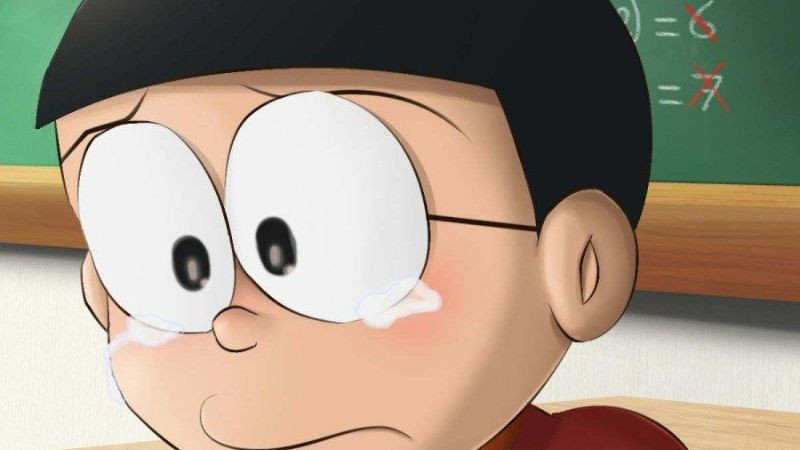 ảnh nobita buồn và suy tư