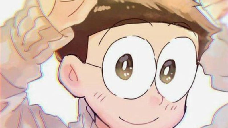 ảnh nobita chibi đang ăn