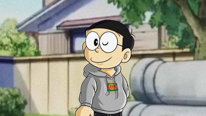 ảnh nobita cool ngầu thể hiện sức mạnh