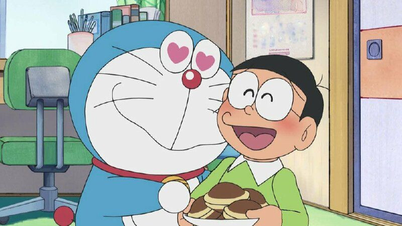 ảnh nobita cùng doraemon vui vẻ
