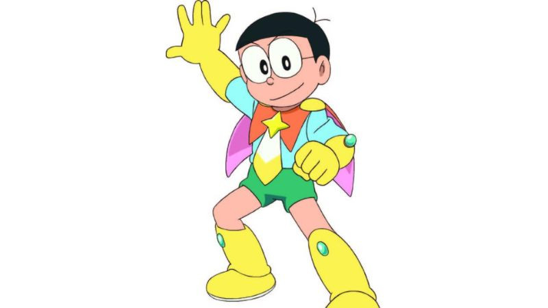 ảnh nobita thể hiện lòng dũng cảm