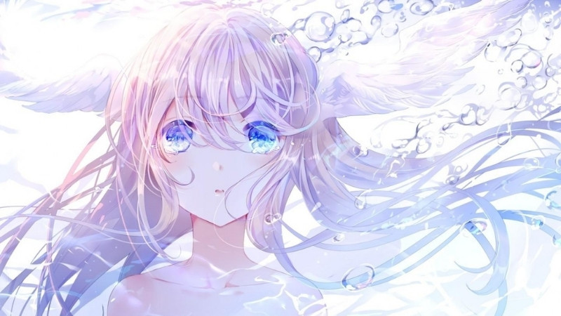 Ảnh nữ cute anime với tai nghe