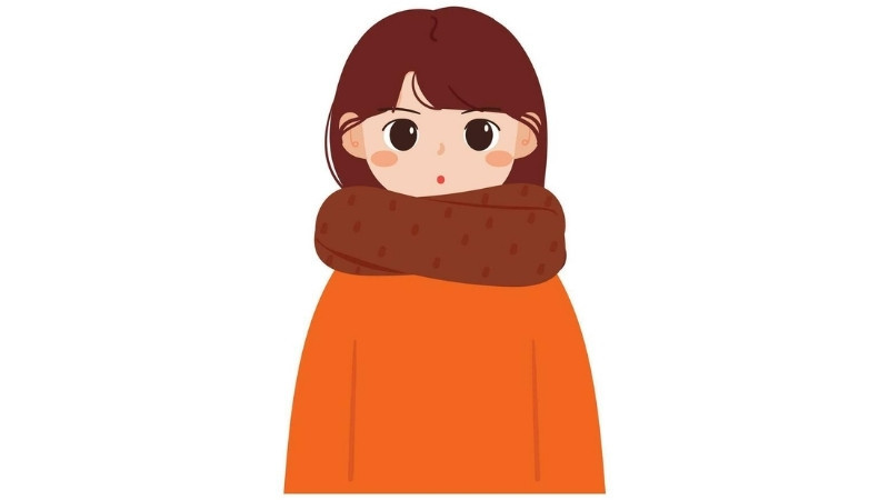 Ảnh nữ cute hoạt hình với hoa