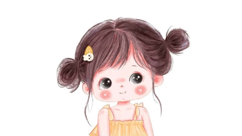 Ảnh nữ cute phong cách chibi đơn giản