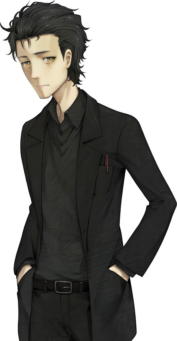 Ảnh Okabe Rintaro mặc vest đen