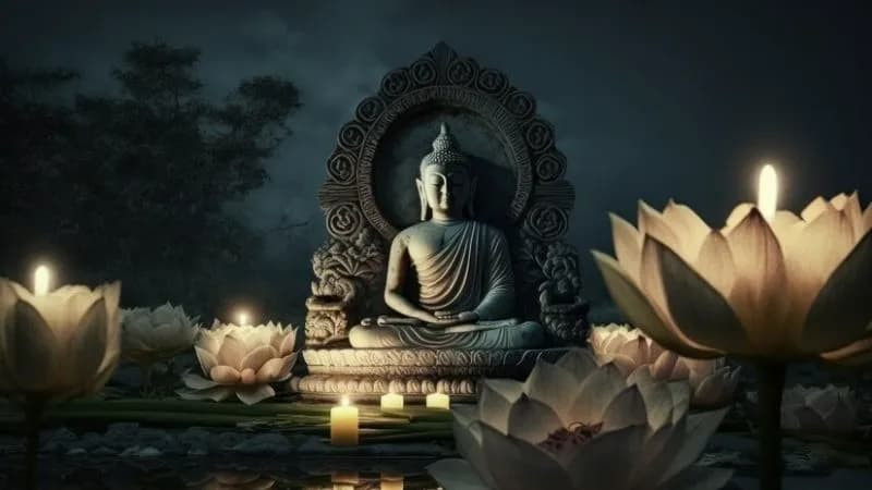 Ảnh Phật A Di Đà toàn thân với hào quang đơn giản