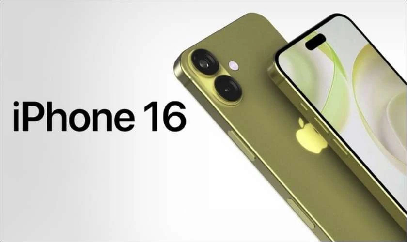 Ảnh render iPhone 16 phiên bản màu Vàng tràn đầy năng lượng