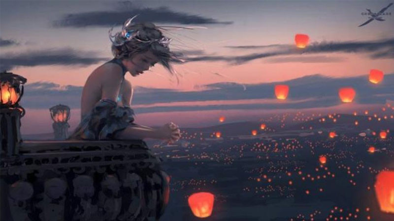 ảnh sad 3D nhân vật ngồi một mình