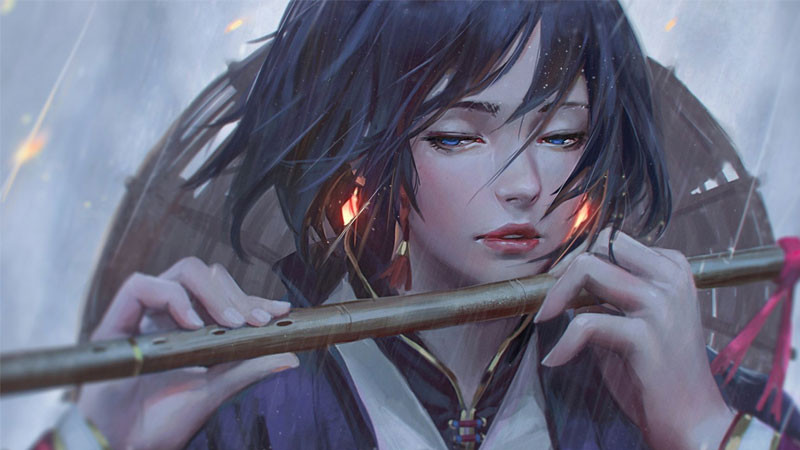 ảnh sad 3D với hiệu ứng mưa