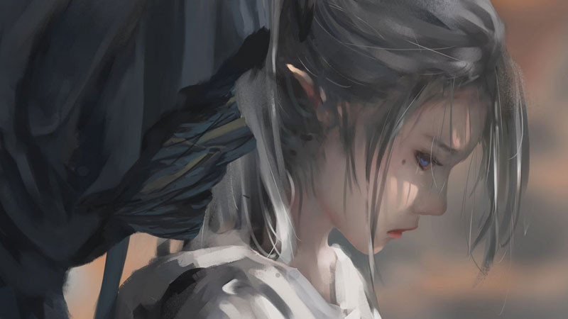 ảnh sad 3D với tông màu xám