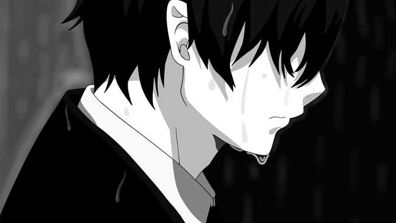 ảnh sad anime chàng trai nhìn xa xăm