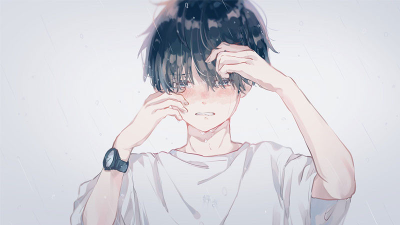 ảnh sad anime với tông màu tối