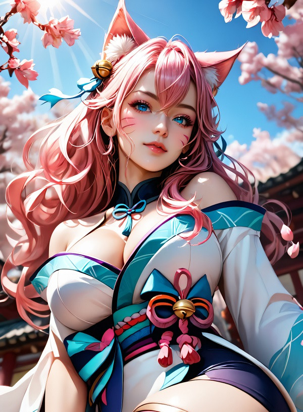 Ánh sáng tím huyền bí bao phủ tạo hình Ahri sexy cực ảo