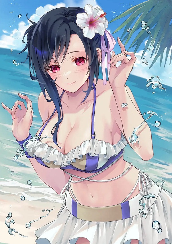 Ánh sáng vàng cam làm nổi bật làn da Tifa