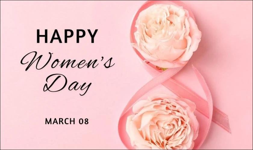 Ảnh thiệp 8/3 với hình ảnh cô gái và hoa