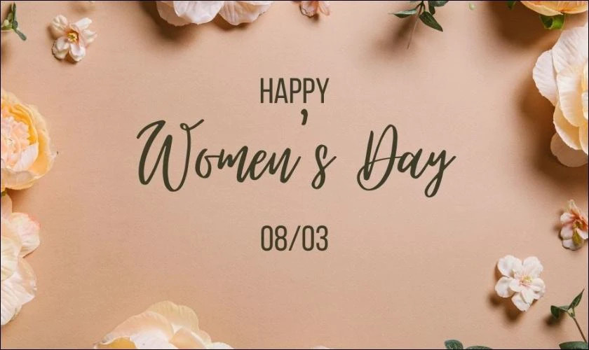 Ảnh thiệp 8/3 với hình ảnh hoa màu sắc rực rỡ