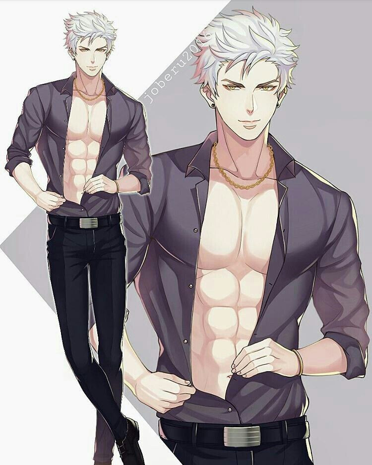 Ảnh trai 6 múi trong anime với mái tóc bạch kim