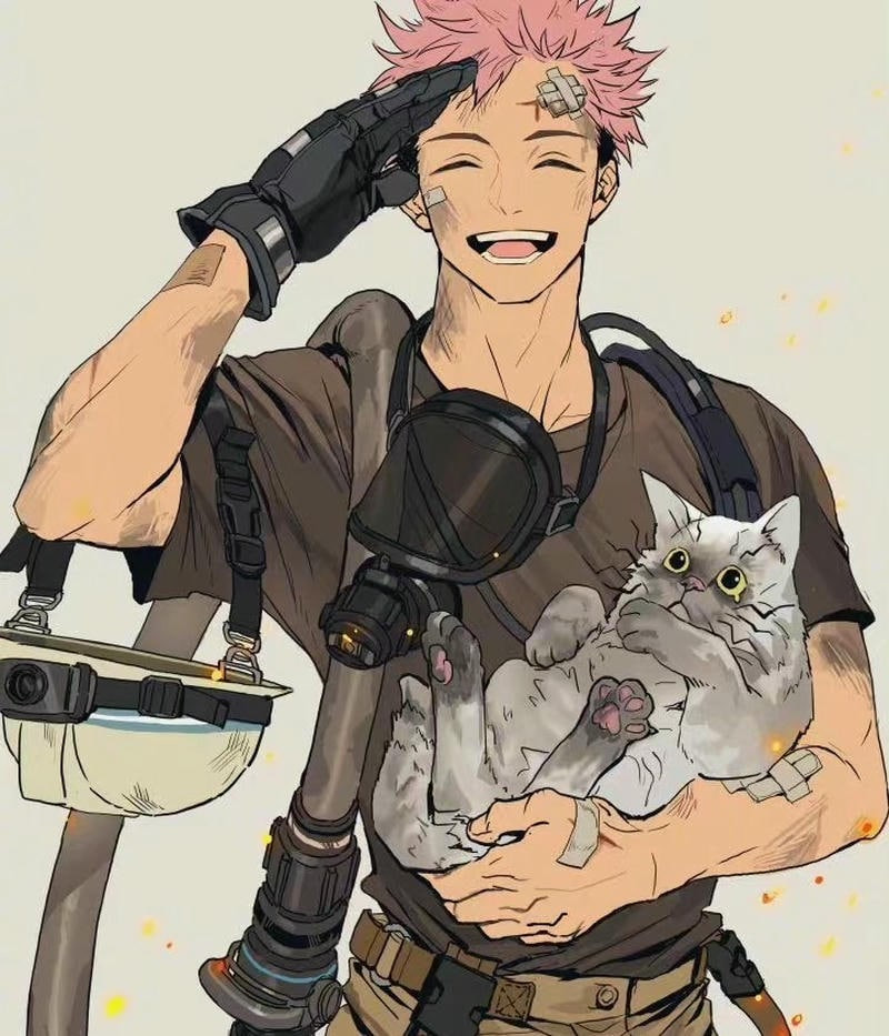 Ảnh trai anime yêu mèo dễ thương