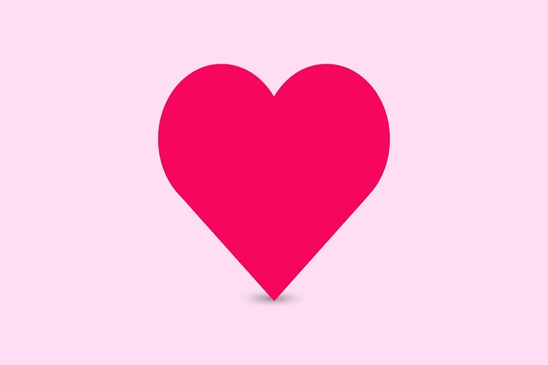 Ảnh trái tim đơn giản với đường viền