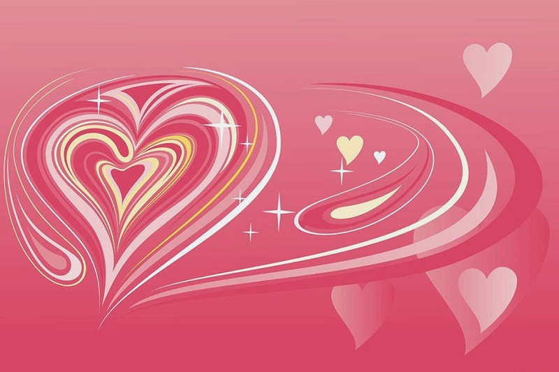 Ảnh trái tim lãng mạn với hoa