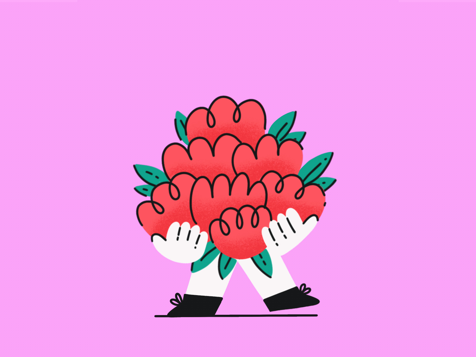 Ảnh valentine động vẽ tay hình trái tim