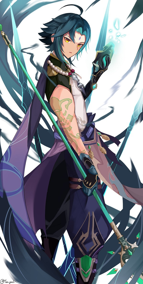 Ảnh Xiao với hiệu ứng ánh sáng xanh lam