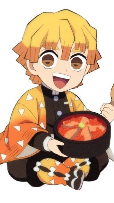 Ảnh Zenitsu dễ thương với tô súp