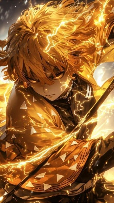 Ảnh Zenitsu thể hiện kỹ năng sấm sét tuyệt đỉnh