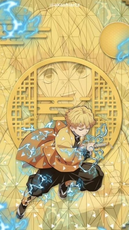 Ảnh Zenitsu với hiệu ứng sấm sét