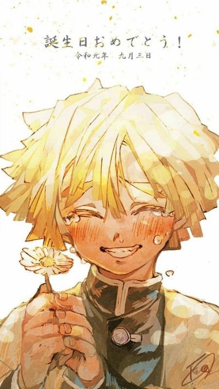 Ảnh Zenitsu với nụ cười rạng rỡ